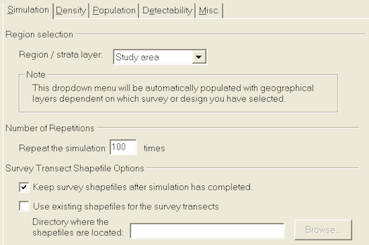 Properties Pages: Simulation tab