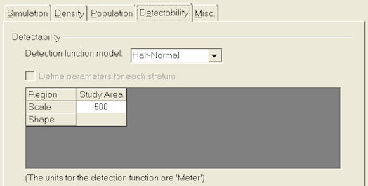 Properties Pages: Detectability tab