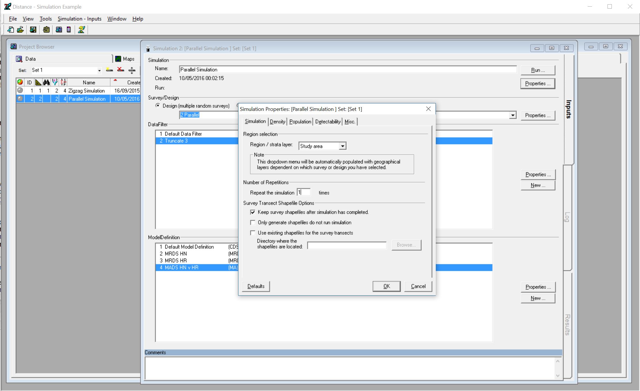 Simulation properties